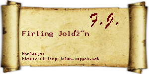 Firling Jolán névjegykártya